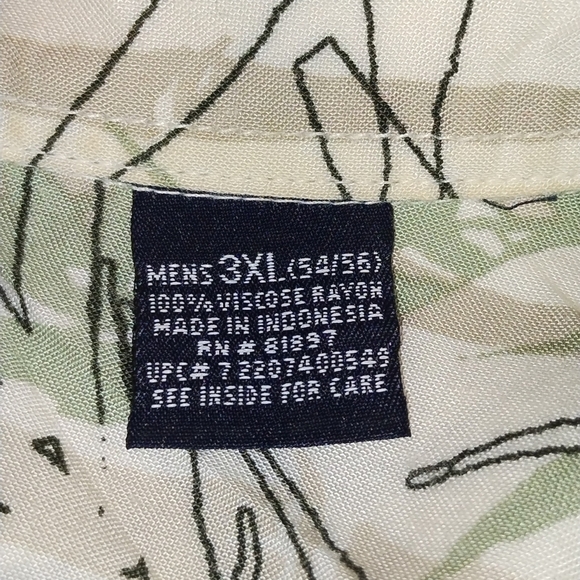 Puritan Hawaiian shirt button down short sleeves Size: 3X - Picture 5 of 6